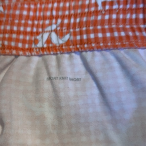 Lands End Women’s Orange Checkered Shorts L5 50725 - Picture 4 of 4